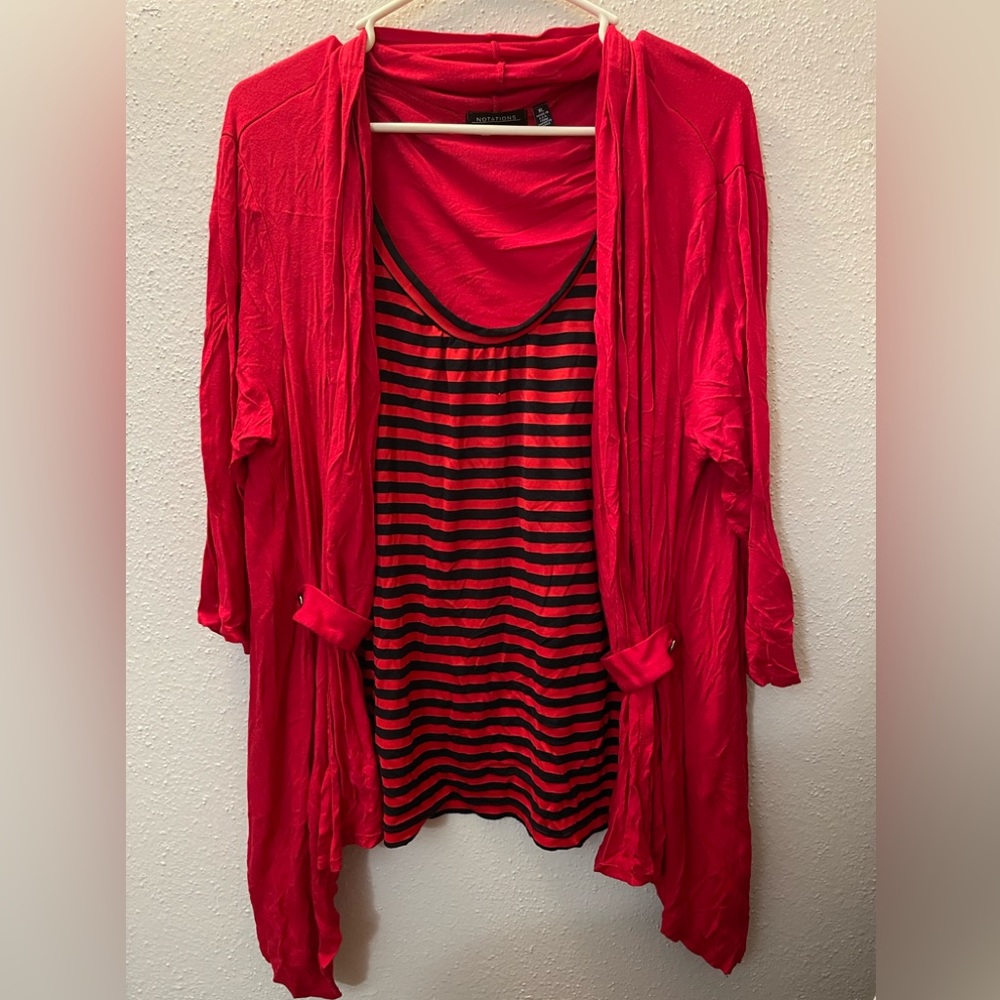 Notations Blouse/Cardigan Combo Size XL